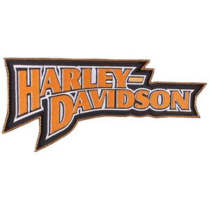Patch Harley Davidson opschrift oranje - groot