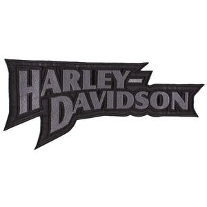 Patch Harley Davidson opschrift grijs - groot