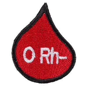 Patch met bloedgroepdruppel 0 Rh-