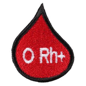 Patch met bloedgroepdruppel 0 Rh+