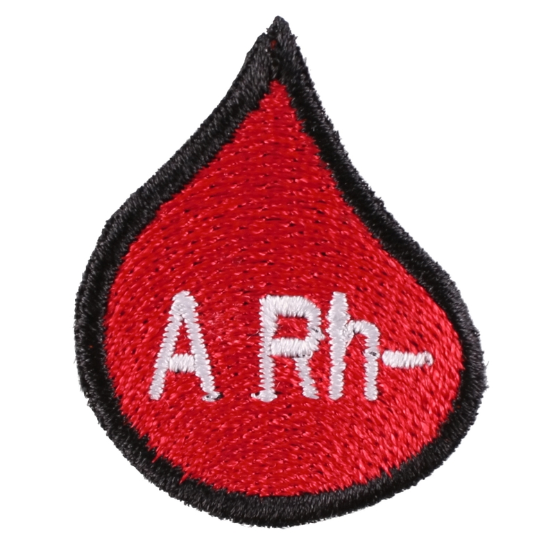 Patch met bloedgroepdruppel A Rh-
