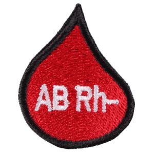 Patch met bloedgroepdruppel AB Rh-