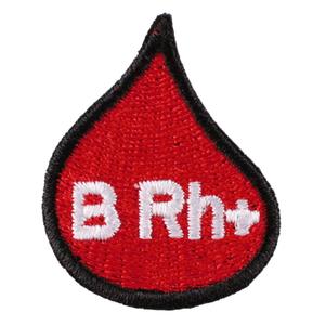 Patch met bloedgroepdruppel B Rh+