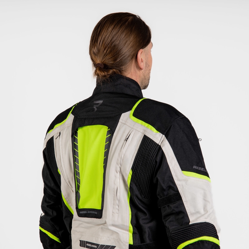 Rebelhorn Hiker III zwart-grijs-fluo geel motorjack uitverkoop