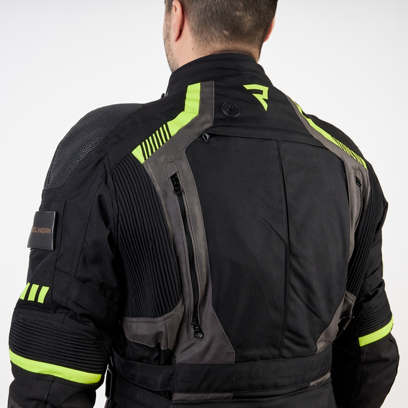 Rebelhorn Patrol zwart-grijs-fluo gele motorjas