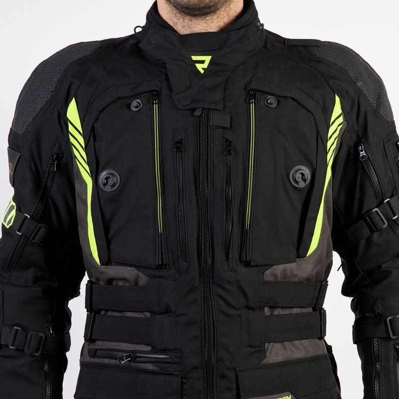 Rebelhorn Patrol zwart-grijs-fluo gele motorjas