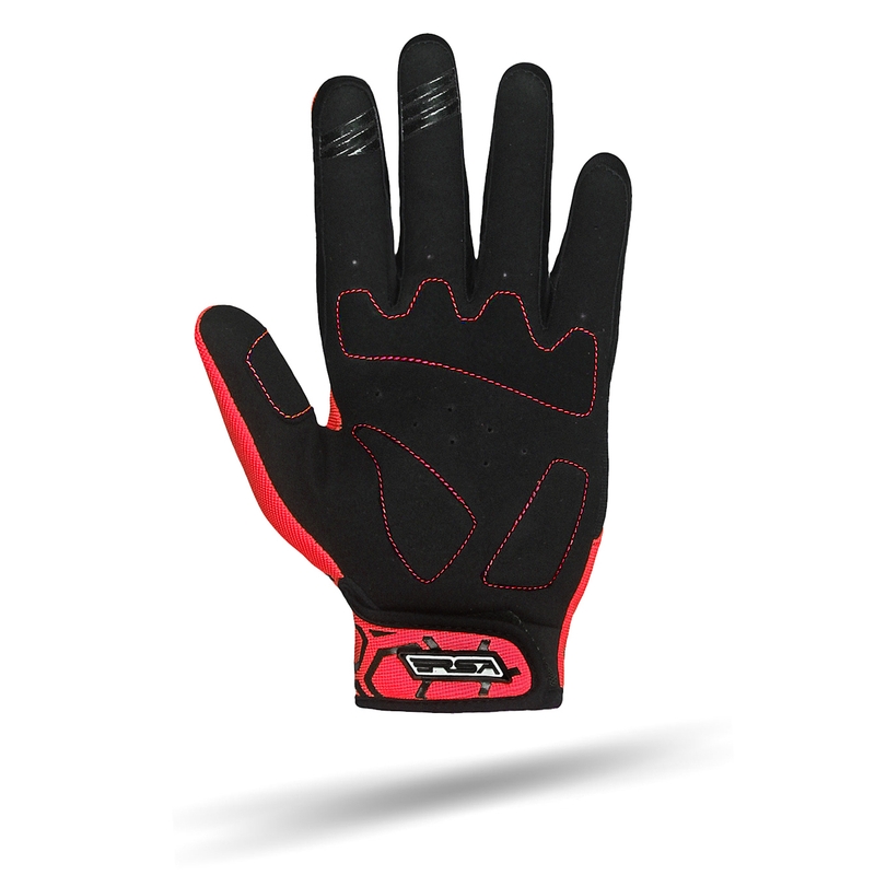 Kinder motorhandschoenen RSA MX EVO zwart-rood