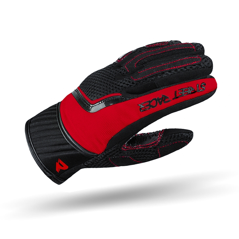 Street Racer Stunt motorhandschoenen zwart-rood