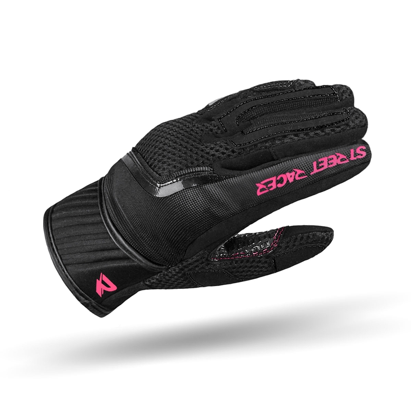 Dames motorhandschoenen Street Racer Stunt zwart-roze