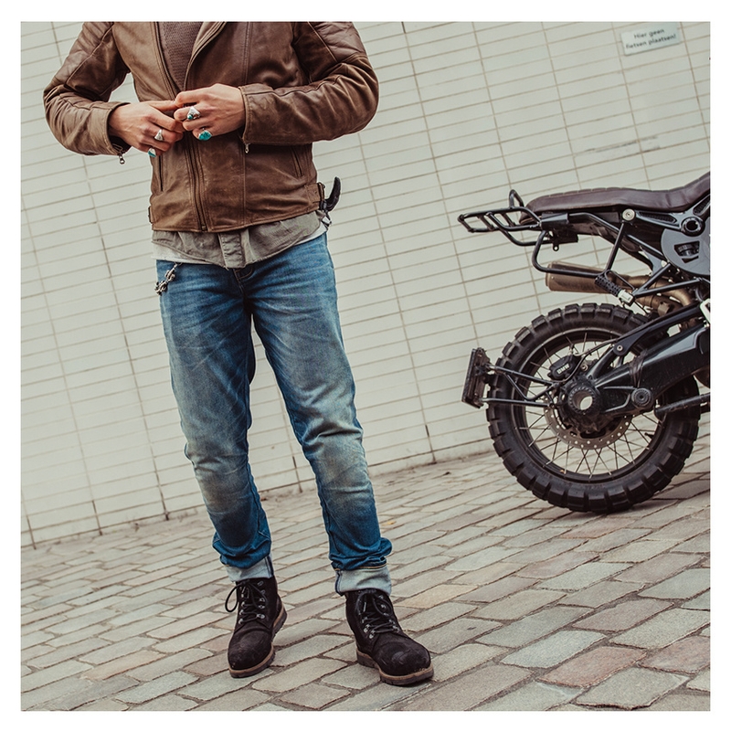 Motorjeans Revit Carlin SK blauw verlengd
