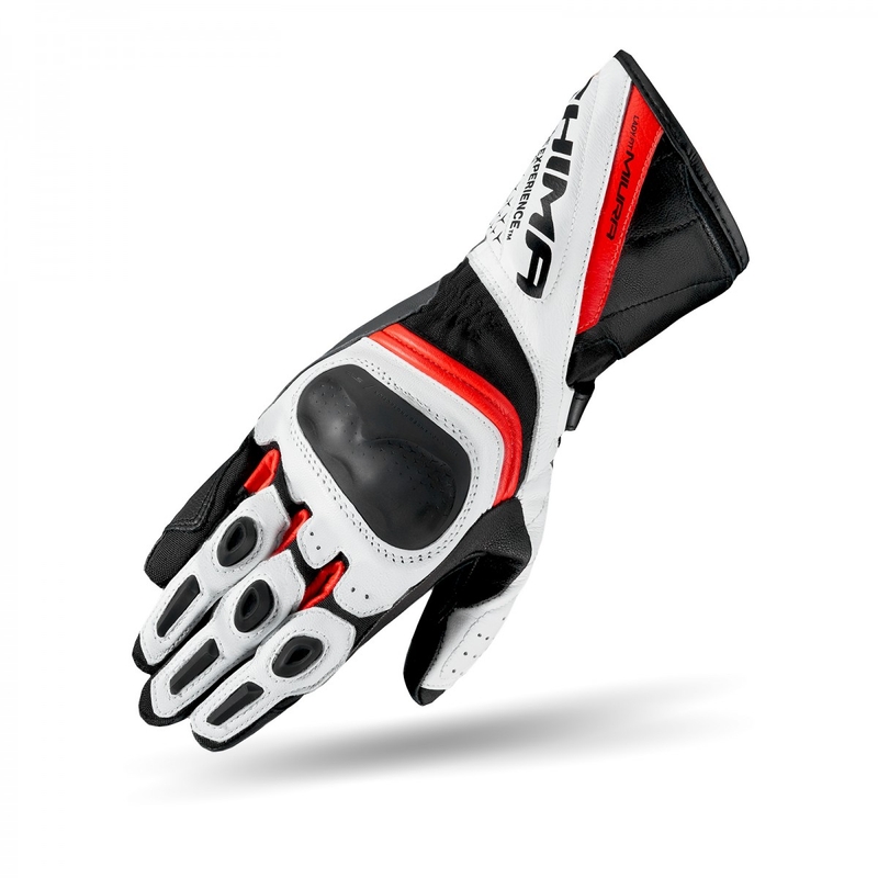 Shima Miura zwart-wit-fluorode motorhandschoenen voor dames