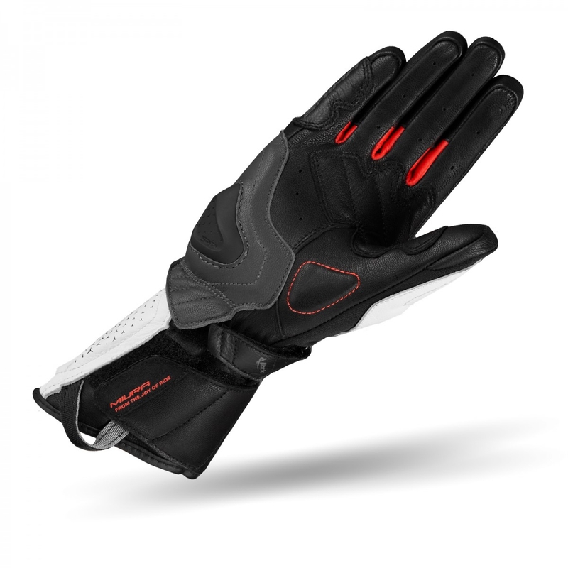Shima Miura zwart-wit-fluorode motorhandschoenen voor dames