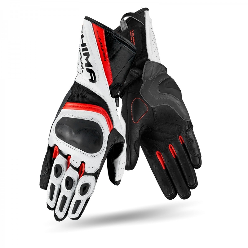 Shima Miura zwart-wit-fluorode motorhandschoenen voor dames