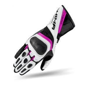 Shima Miura zwart-wit-roze motorhandschoenen voor dames uitverkoop