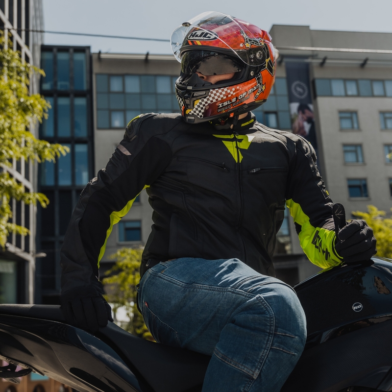 Rebelhorn Vandal zwart-fluo gele motorjas uitverkoop