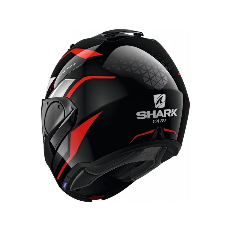 Překlápěcí přilba SHARK EVO-ES Yari černo-bílo-červená