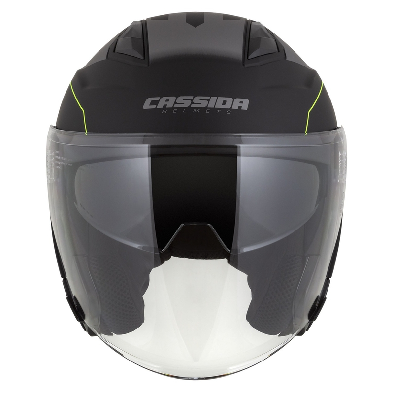 Cassida Jet Tech Roxor open motorhelm zwart-grijs-fluogeel mat uitverkoop