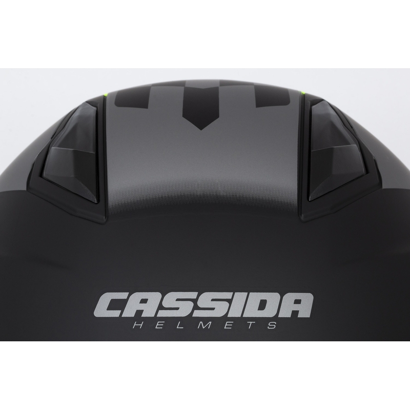 Cassida Jet Tech Roxor open motorhelm zwart-grijs-fluogeel mat uitverkoop