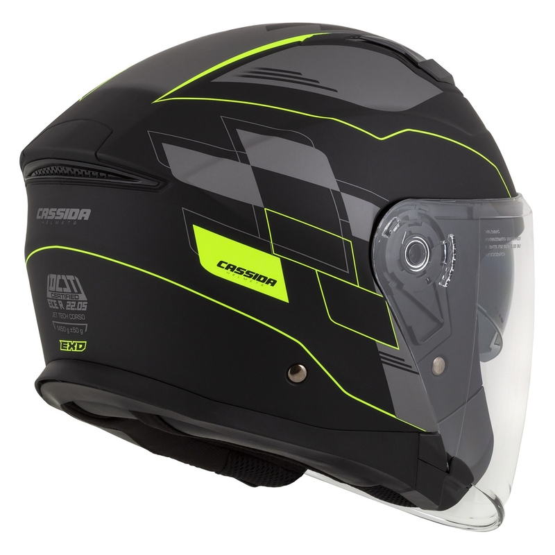 Cassida Jet Tech Roxor open motorhelm zwart-grijs-fluogeel mat uitverkoop