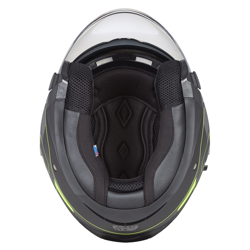 Cassida Jet Tech Roxor open motorhelm zwart-grijs-fluogeel mat uitverkoop