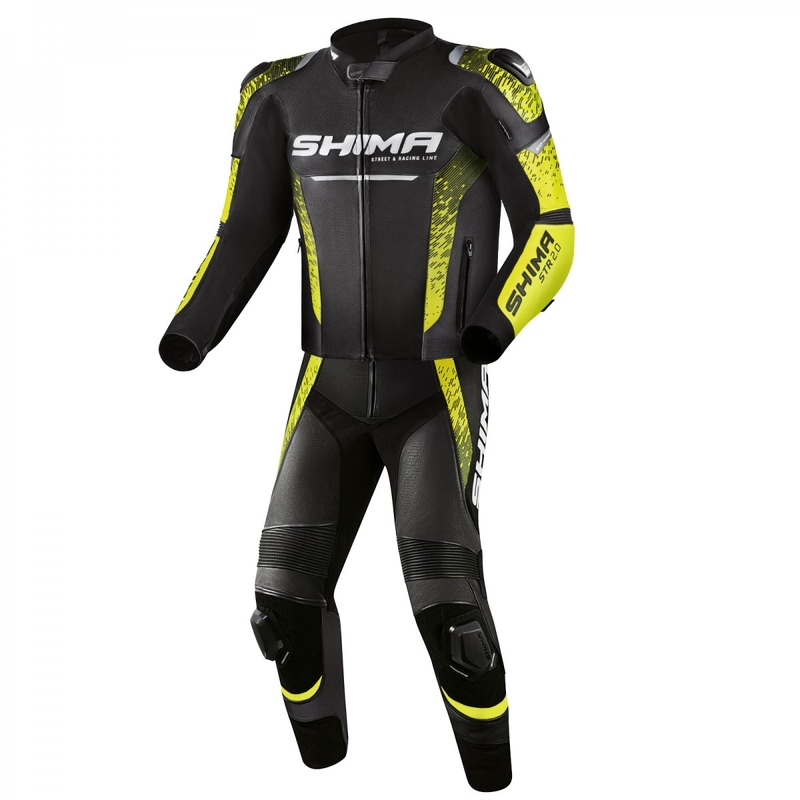 Motorjas Shima STR 2.0 zwart-fluogeel