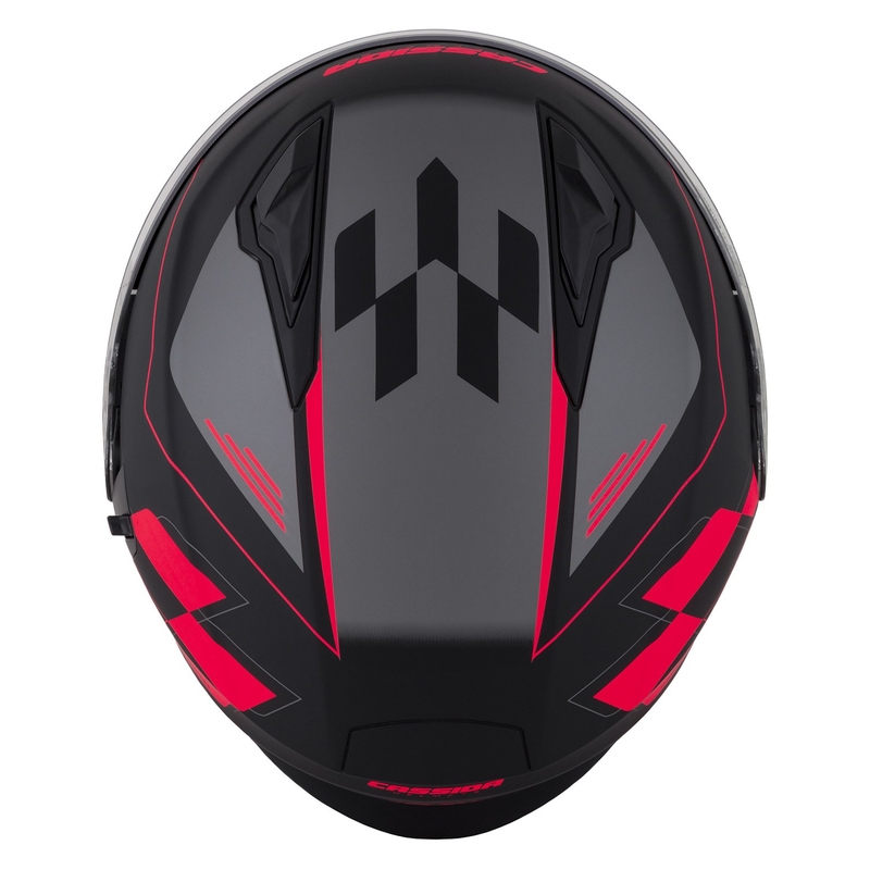 Cassida Jet Tech Roxor open motorhelm zwart-grijs-fluor rood mat