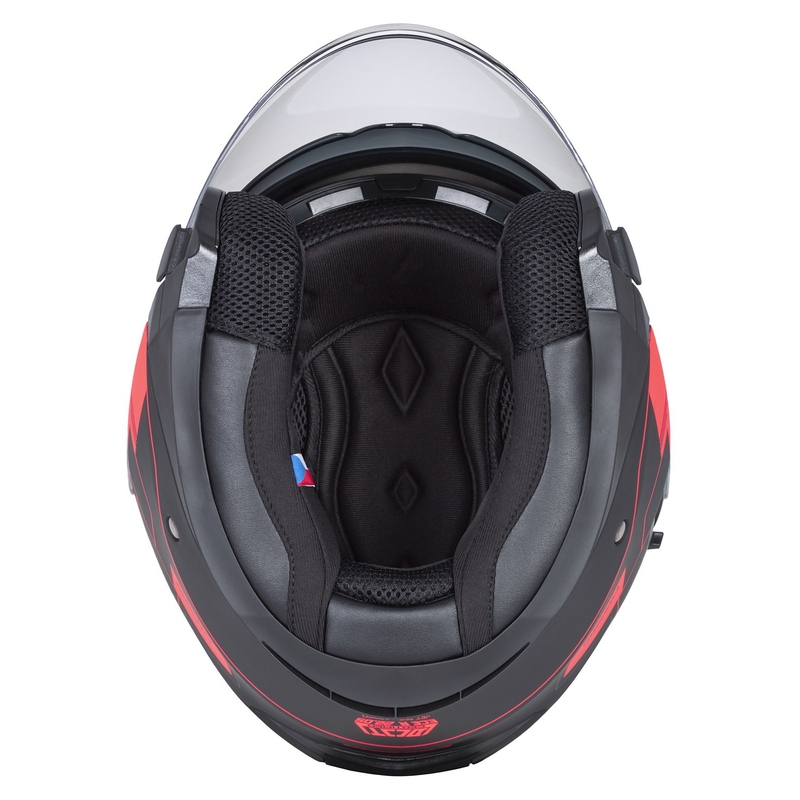 Cassida Jet Tech Roxor open motorhelm zwart-grijs-fluor rood mat