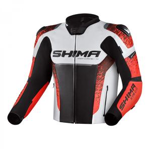 Shima STR 2.0 zwart-wit-fluorode motorjas