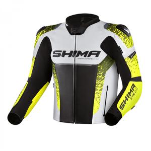 Motorjas Shima STR 2.0 zwart-wit-fluogeel