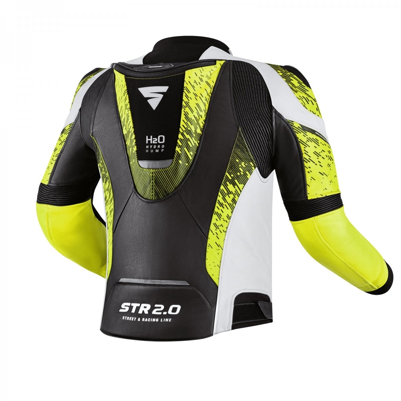 Motorjas Shima STR 2.0 zwart-wit-fluogeel