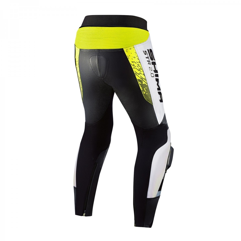 Shima STR 2.0 zwart-wit-fluo gele motorbroek