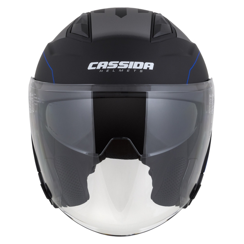 Cassida Jet Tech Roxor zwart-grijs-blauw mat open motorhelm