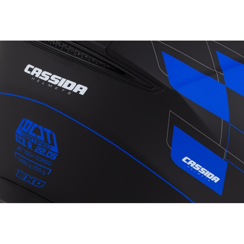 Cassida Jet Tech Roxor zwart-grijs-blauw mat open motorhelm