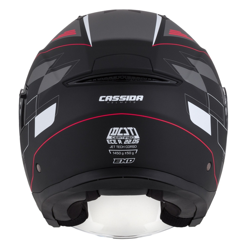 Cassida Jet Tech Roxor Zwart-Rood-Grijs Open Motorhelm