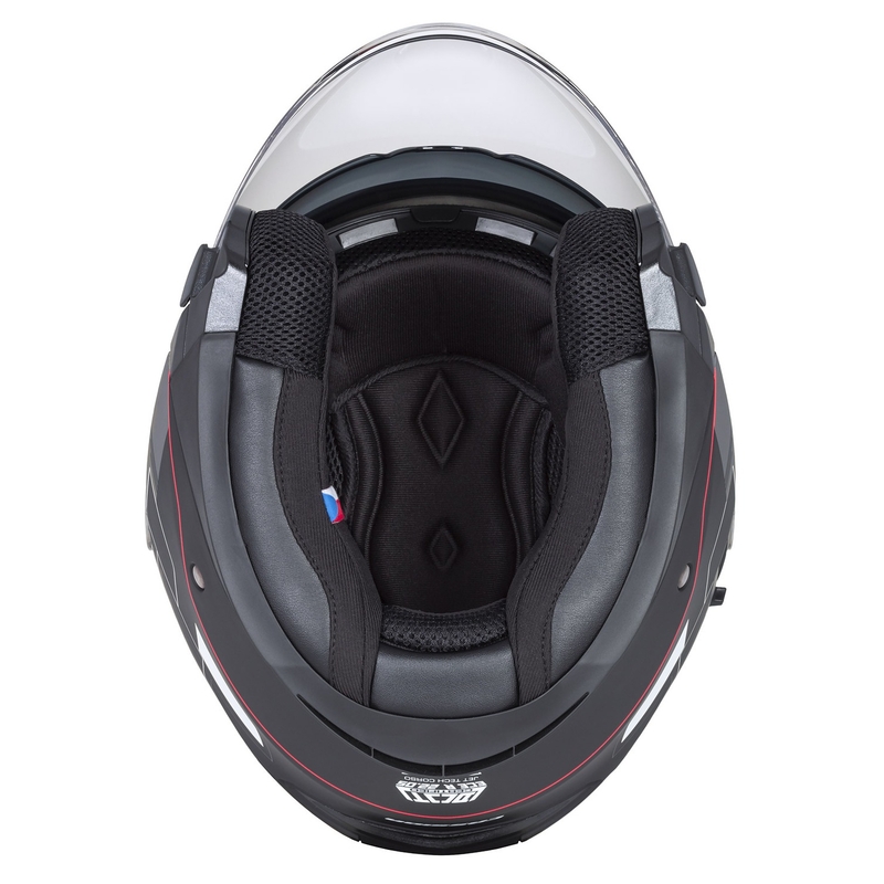 Cassida Jet Tech Roxor Zwart-Rood-Grijs Open Motorhelm