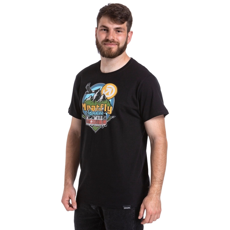 T-shirt Meatfly Mounty zwart uitverkoop