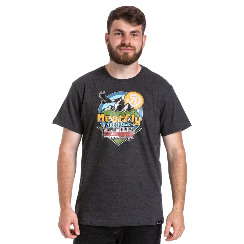 T-shirt Meatfly Mounty grijs uitverkoop