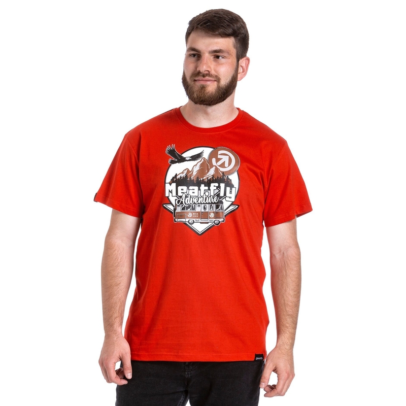 T-shirt Meatfly Mounty rood uitverkoop