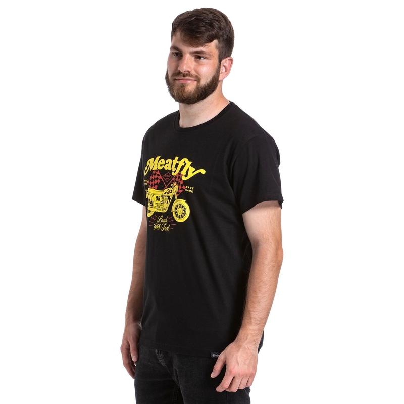 T-shirt Meatfly Loud And Fast zwart uitverkoop