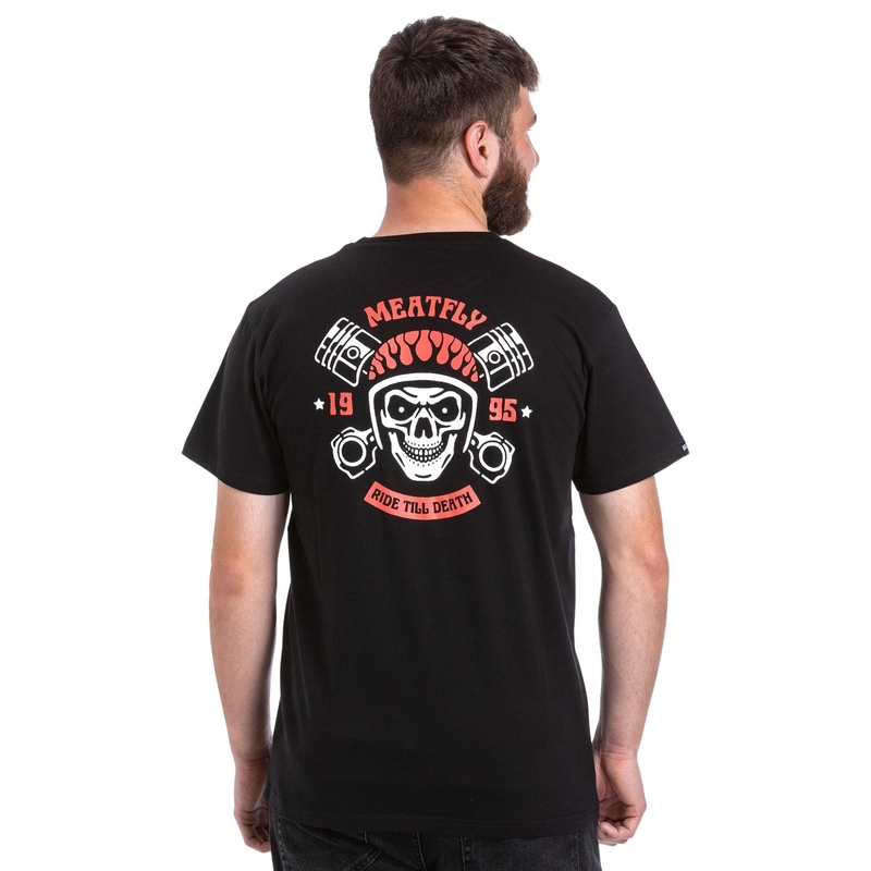 T-shirt Meatfly Ride Till Death oranje en zwart uitverkoop