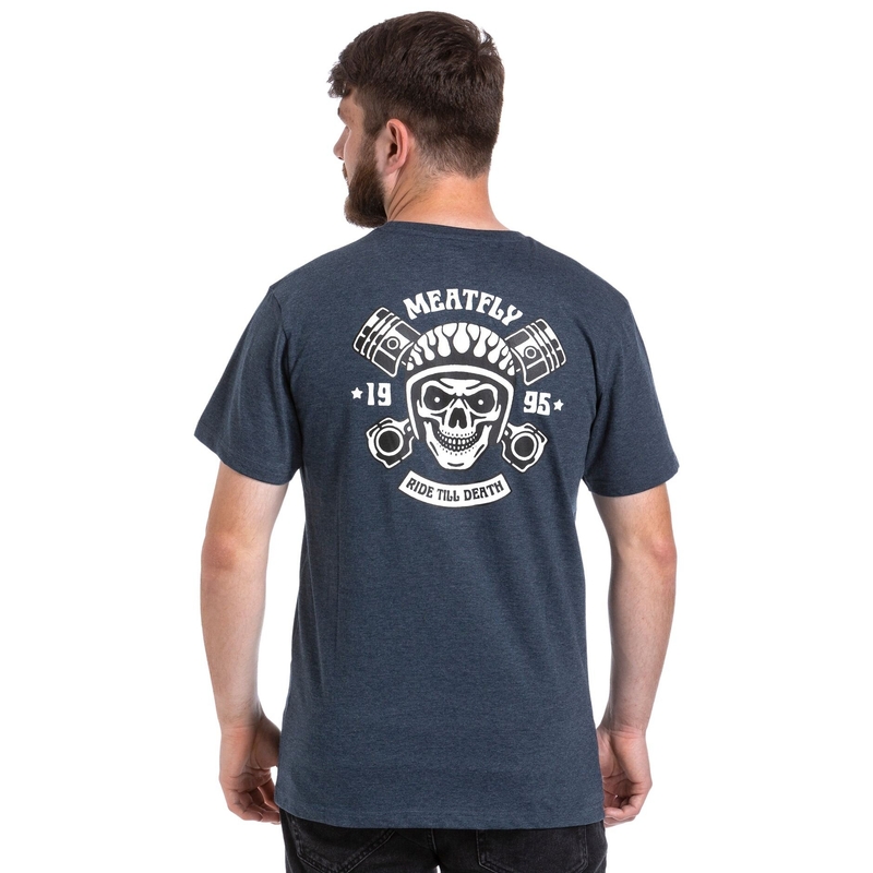 T-shirt Meatfly Ride Till Death donkerblauw uitverkoop