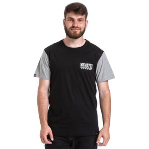 Meatfly Racing T-shirt zwart en grijs uitverkoop