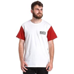 T-shirt Meatfly Racing wit-rood uitverkoop