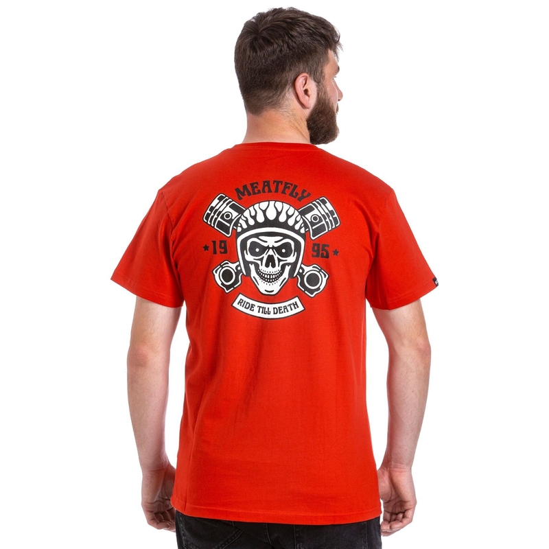 T-shirt Meatfly Ride Till Death rood uitverkoop