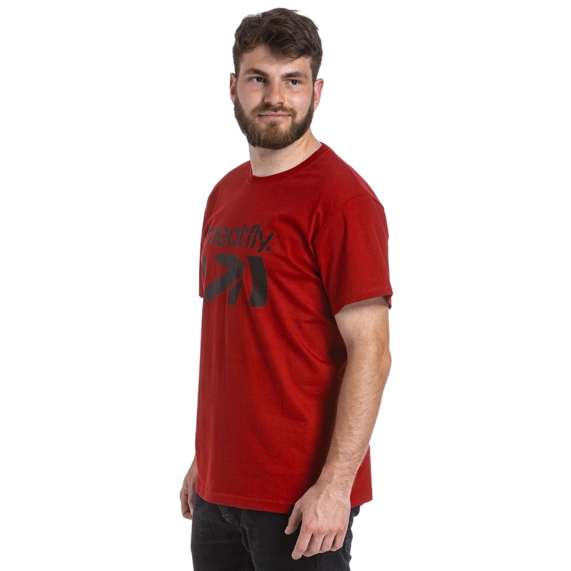 T-shirt Meatfly Podium donkerrood uitverkoop