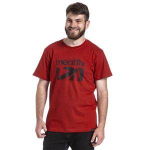 T-shirt Meatfly Podium donkerrood uitverkoop