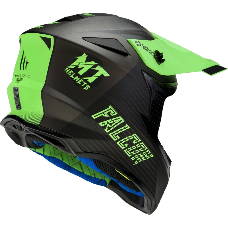Motokrosová přilba MT Falcon System černo-fluo zelená