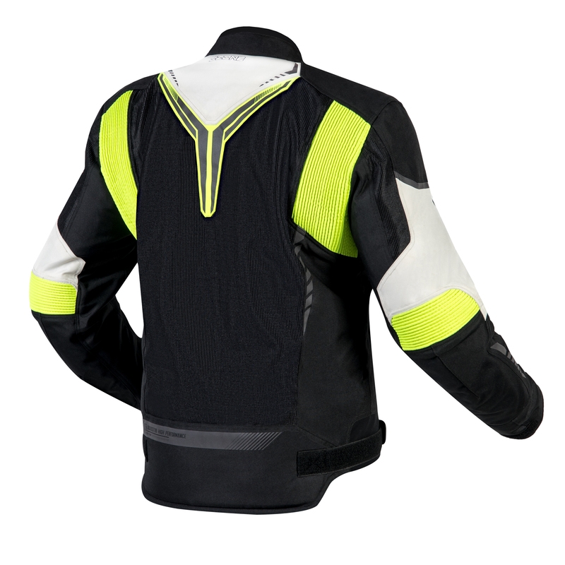 Ozone Flow zwart-grijs-fluo gele motorjas uitverkoop