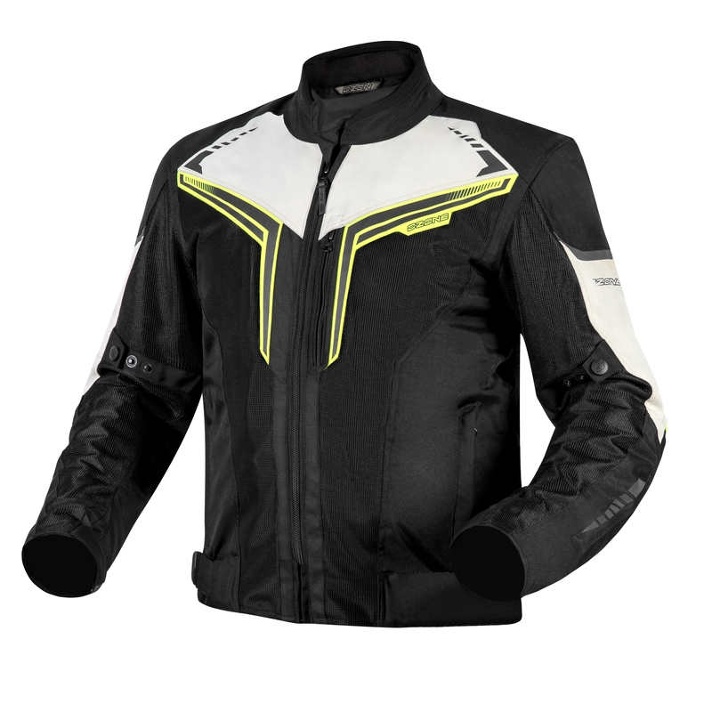 Ozone Flow zwart-grijs-fluo gele motorjas uitverkoop