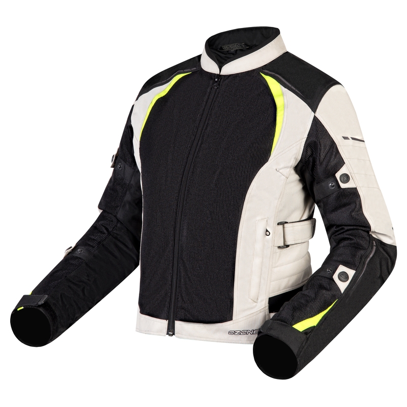 Motorjack Ozone Flow Zwart-Grijs-Fluogeel voor dames uitverkoop